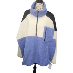 Kinesis NWT Sherpa / Fleece Shirt w/ Pockets Purple White Black Size 3X